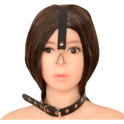 Sex Bondage Bdsm Pu Leather Nose Hook Collar Neck Harness Restraints Sex Toys For Couples Femdom Restraints Erotic Toys