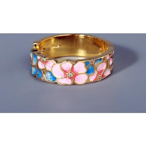 925 Silver Exquisite and Elegant Flower Enamel Drop Silver Female Ring Pink Blue Epoxy Engagement Wedding Jewelry