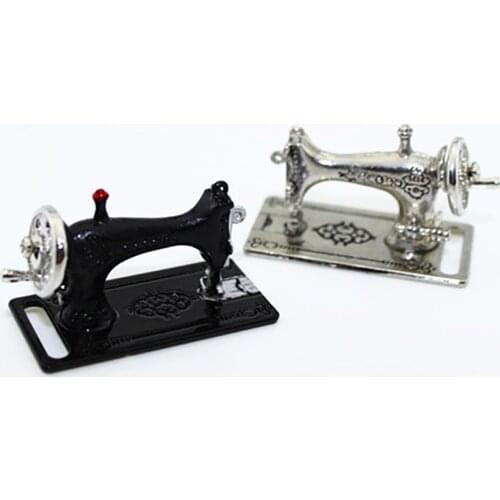 1/12 Doll House Miniature Metal Sewing Machine Head Simulation Furniture Model Toy Mini Decoration Dollhouse Accessories