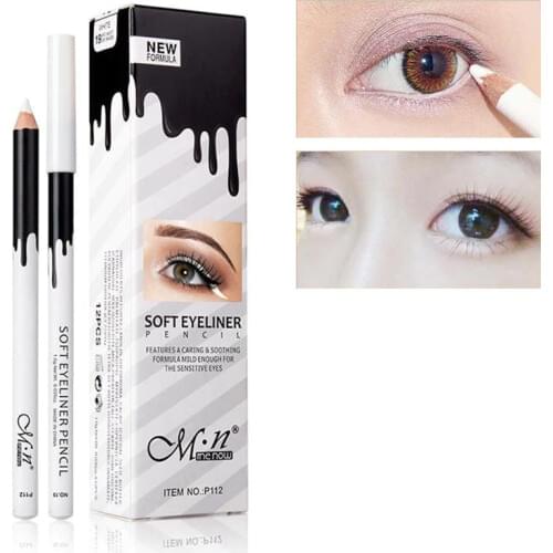 1/2Pcs Waterproof White Eyeliner Pencil Long-lasting Eyes Contur Eye Liner Makeup Eyes Cosmetic Eyeliner Pen BKYX001A