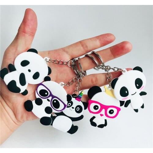 1pcs Party Decorations Cute Panda PVC Keychain Decoration Baby Shower DIY Wedding Gifts Give Guests Happy Birthday Gifts-C