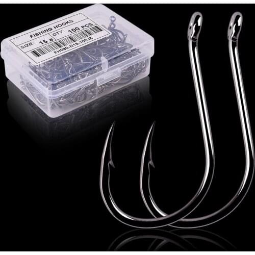 100/ 40pcs/Box Carp Hook Fishing High Carbon Steel Sharp 2#-22# with Hole Jig Carp Fly Fishing Hook Worm Pesca Japan Tackle