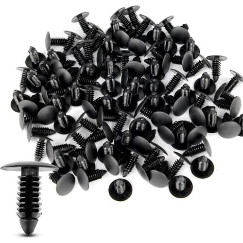 100x Plastic Bumper Fastener Rivet Clips Automotive Furniture Assembly Expansion Screws Kit Auto Body Clips Black