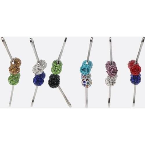 12Pcs Muslim Hijab Scarf Safety Pin Clips Rhinestone Ball Brooch Fashion Jewelry