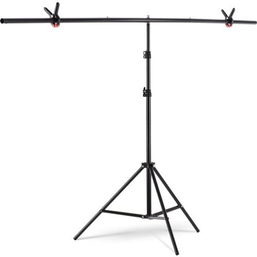 2*2m/6.5*6.5ft T-Shape Backdrop Stand Background Bracket Photography Kit Aluminum Alloy Material Portable Adjustable Height