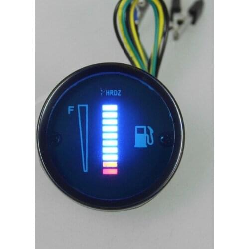 2" 52mm Universal Car Motorcycle Fuel Level Meter Gauge 8 LED Light Display 12V