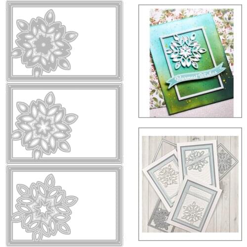 2020 New Rectangle Frame Layered Metal Cutting Dies For DIY Cut Paper Making Christmas Snowflake Background Card Scrapbooking