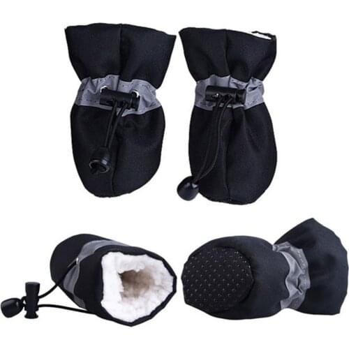 4pcs /set Dog Shoes Cute Soft Non-slip Cat Foot Cover For Pet Winter Pet Dog Shoes Anti-slip Rain Snow Boots For Small Cats Dogs