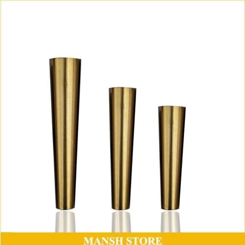 4pcs/lot Gold Stainless Steel Cups Cabinet Legs Covers Chairs Leg Protector Table Feet Tube Furniture Accessory Free Shipping