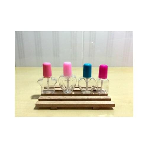 50/100pcs 6ml Mini Cute Clear Empty Nail Polished Bottle With Colourful Cap Brush Plastic Nail Bottle For Children