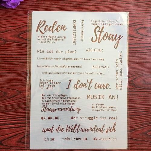 A4 English inspirational blessings wall stencil, scrapbook, embossing album, decorative, paper card template drawing stencils