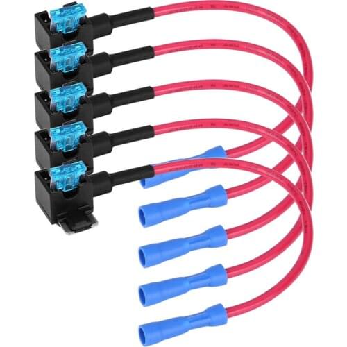 Fuse Adapters 5pcs New Circuit Fuse Tap Adapter 15A Micro Mini Blade Fuse Holder For Car 32V High Reliability
