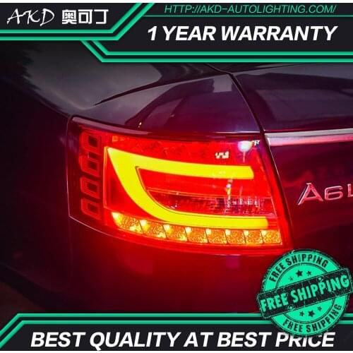 AKD tuning cars Tail lights For Audi A6 2004-2008 Taillights LED DRL Running lights Fog lights angel eyes Rear parking lights