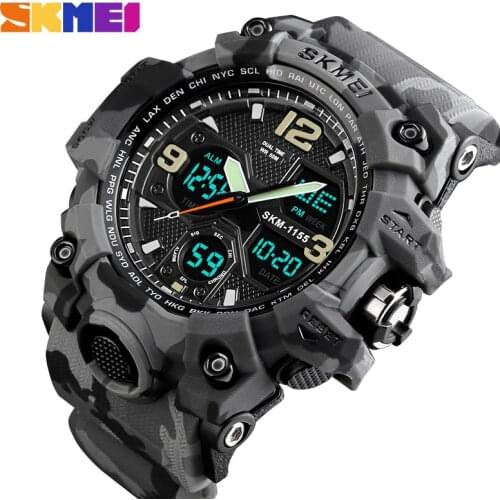 SKMEI Brand Luxury Military Sports Watches Men Quartz Analog LED Digital Clock Man Waterproof Dual Display Wristwatches Relogio