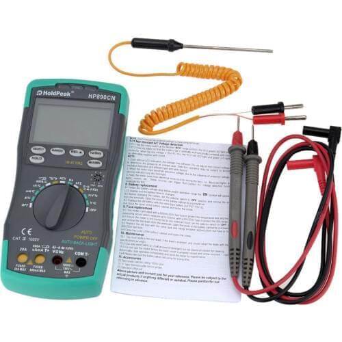 Digital Multimeter DMM with NCV Detector DC AC Voltage Current Meter Resistance Diode Capaticance Tester Temperature Meaurement