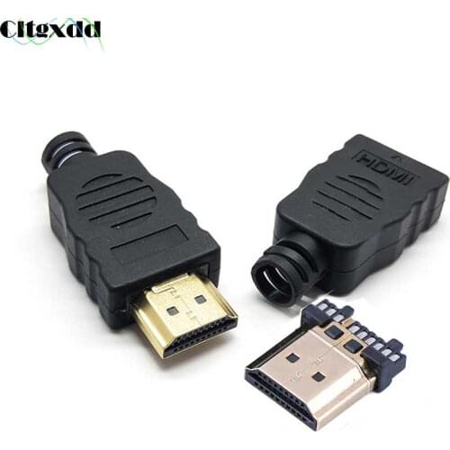 Cltgxdd 1PCS HDMI Connector Transfer Terminals HDMI High-Definition Cable Head W/ Plastic Shell HDMI Cable Welding Head Male