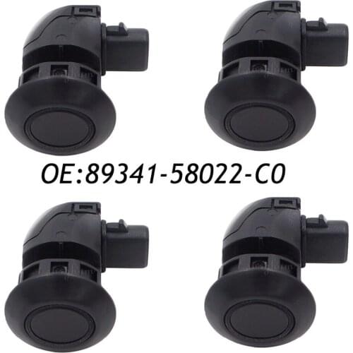 4PCS 89341-58022-C0 PDC Left & Rear Parking Assist Sensor For Toyota Alphard 2005-2008 89341-58022 Black