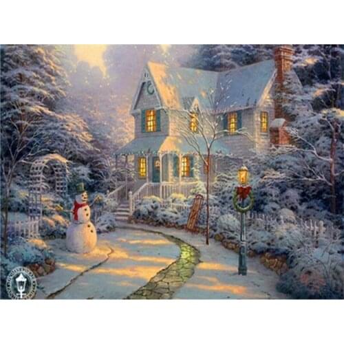 Rhinestone Diy crafts painting cross stitch crystal square diamond Mosaic full diamond embroidery Snowman and Castle A5815R