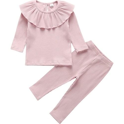 Baby Girl Clothing Set Cotton Lotus Leaf Collar Baby Clothes Set Baby Girl Summer Spring Casual Clothes