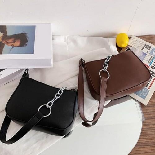 Fashion Chain Leather Handbag Punk Women Solid Street Top-handle Bag Totes