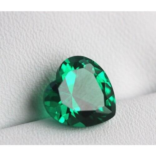 Green heart shape nano charming creative stone bead maikings brilliant loose beads diy jewelry beads excellent flawless