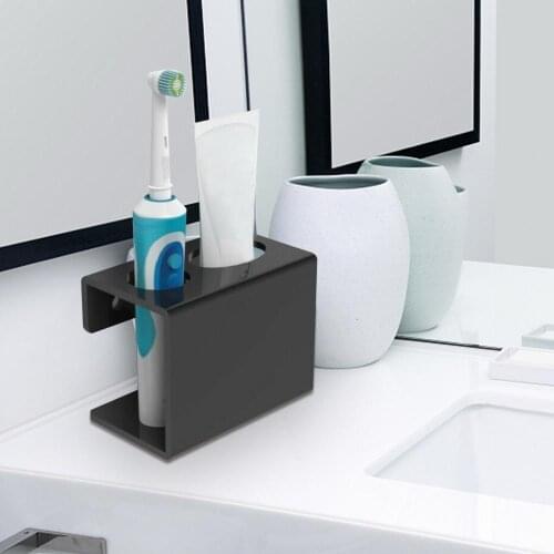 Bathroom Organizer Wall-Mounted Holder Space Saving Bathroom Accessorie Creative Traceless Stand Rack Electric Toothbrush Holder