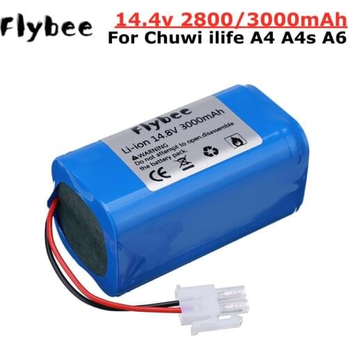 14.8V 2800mAh 3200mah 18650 Rechargeable Battery for ILIFE ecovacs V7s A6 V7s pro Chuwi ilife A4 A4s A6 Robot Vacuum Cleaner