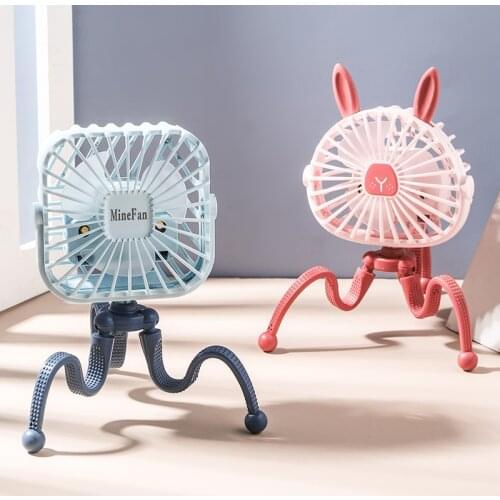 1pcs Mini Stroller Fan Usb Charging Portable Clip On Stroller Fan Octopus Handheld Octopus Fans Summer Must-have Products