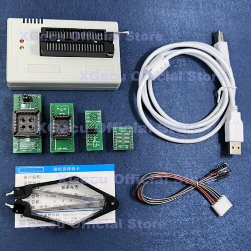 Black ZIF socket V10.27 XGecu TL866II Plus Programmer 15000+IC SPI Flash NAND EEPROM MCU PIC AVR+ 4PCS ADAPTER+PLCC EXTRACTOR