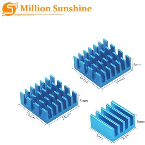Raspberry Pi 3 Heat Sink Blue Aluminum Heatsink Cooler Radiator Cooling Set RPI140