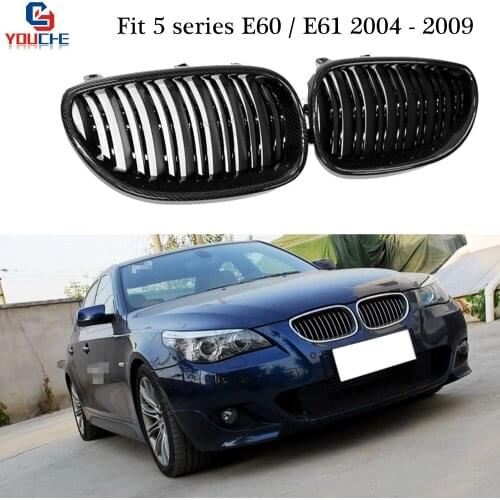 E60 Carbon Fiber Front Bumper Grill Mesh for BMW E60 E61 2004 - 2009 Sedan Estate 520i 525i 528i 530i 535i 540i 545i 550i M5