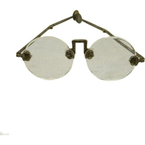 Old Shanghai Republic Natural Crystal Glasses Pure Copper Frame Sunglasses