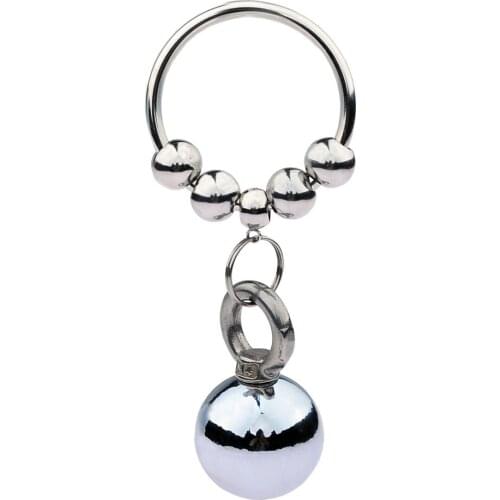 Male Penis Rings Training Stainless Steel Cock Ring Weight Erotic Adult Sex Toys For Men Cockring Metal Penis Ring Beads