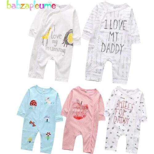Spring Newborn Baby Clothes Cartoon Cute Toddler Rompers Cotton Long Sleeve Casual Letter Infant Boys Girls Jumpsuit BC1336-1