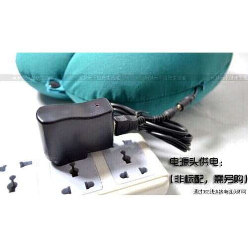 Green neck almofada massagem U shape electric pillow massager cushion Six-speed adjustable neck massager pillow with usb free
