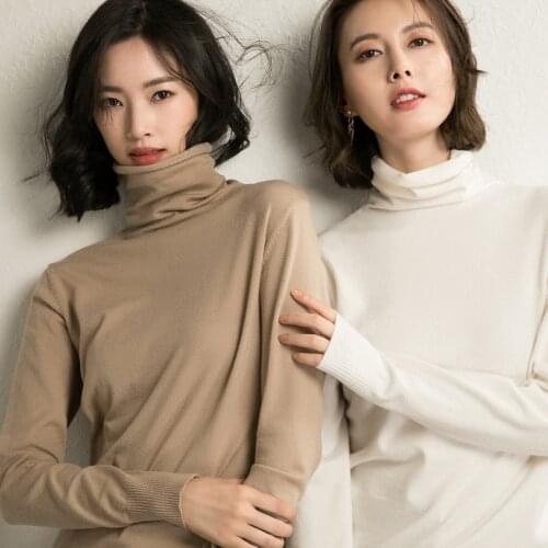 S-2XL Fashion 2021 Spring Summer Women Knitted Sweater Casual Turtleneck Slim Basic Jumper Femme Pullover Plus Size 121411WYA