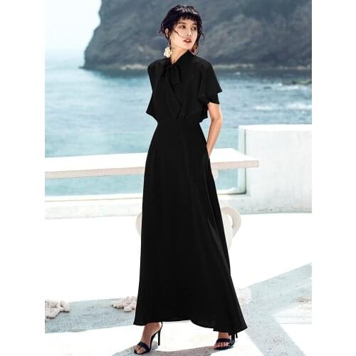 Free Shipping 2017 New Arrival Female Patchwork Green Red Slim Pleated Maxi Dress Women Floor Length High Waist Dress Vestidos