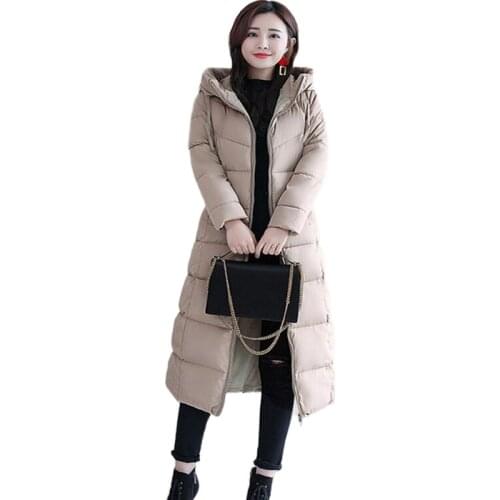 Women winter plus size M-6XL X-long parkas stand collar 8 colors slim thick jacket 2021 fashion hooded warm ladies coats femme