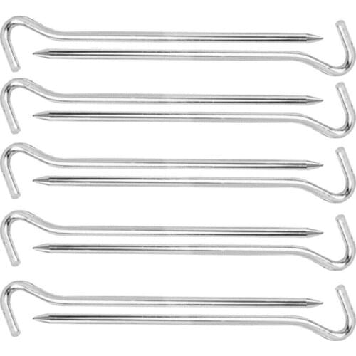 10Pcs Tent Accessories New Sliver Color 16cm Aluminum Alloy Tent Peg Stake Pin Nail Camping Hiking Travel Tool Outdoor