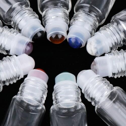 10Pcs Roll-on Glass Bottle Refillable Bottle For Essential Oils Perfume Home Hotel Salon SPA Use