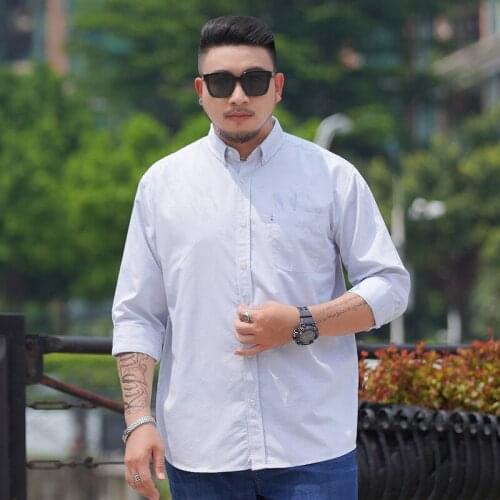 10xl 9xl 8xl 6xl 2020 Autumn And Winter New British Wind Solid Color Shirt Mens Long-sleeved Wild Large Size Shirts bust 160cm