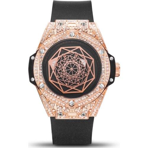 2021 King Shidun Explosive Diamond Fashion Trend Creative Mens Watch Silicone Luminous Waterproof Sports Quartz Watch WA100