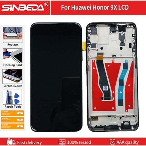 6.59''Original For honor 9x экран Touch Screen Digitizer Assembly For Huawei Honor 9xSTK-LX1 STK-L22 Display Repair Parts