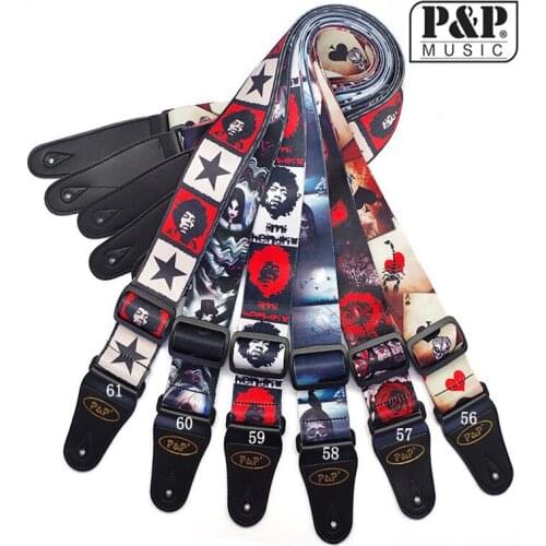 A P&P Dacron guitar strap adjustable length for bass acoustic electric guitar shoulder strap guitar accessories parts