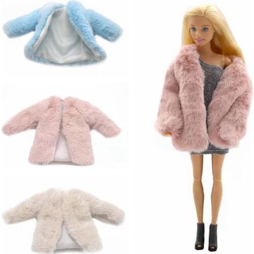 1/6 BJD Dolls Accessories Jacket High Quality Winter Soft Fur Coat For Barbie Doll Clothes Handmade Outfits DIY Toy For Children