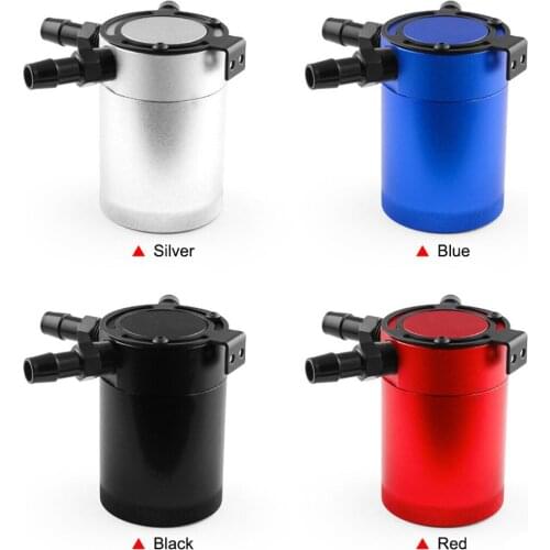 Aluminum Black Blue Silver Red Coating Oil Catch Tank And plastic barbed 1/2" hose fittings