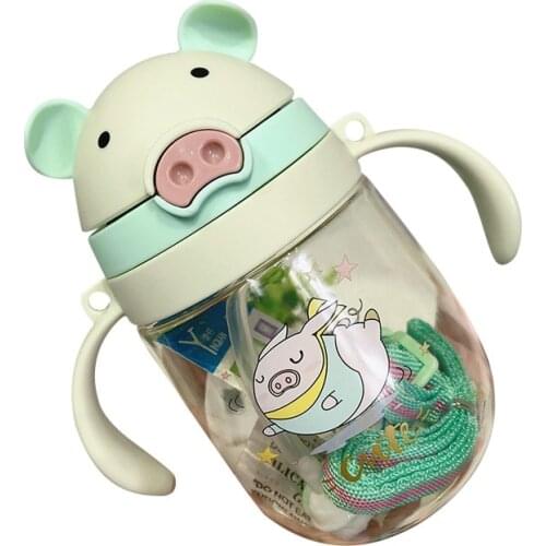 350ml Baby Cartoon Cup students with Straw Children Learn Feeding Drinking Bottle Kids Training Cup With Straw Taza De Bebe