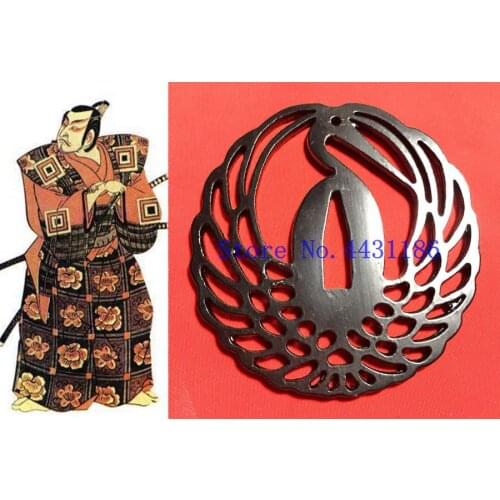 JAPANESE SAMURAI SWORD FITTINGS- IRON TSUBA (GUARD) FOR KATANA WAKIZASHI