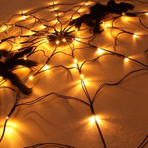 Halloween Spider Web Fairy Light USB Battery Operated Garland Remote Control For Home Room Halloween Party Decoration Supplies
