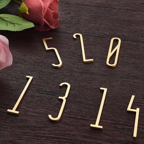 Brass House Number 0-9 Number for Office Modern Plaque Number Hotel Room Number Address Digits Plate Sign Hanging Decoration